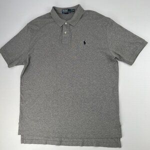 Ralph Lauren Polo Men Extra Large Pony High Low Slit Gray Shirt Work Party Core